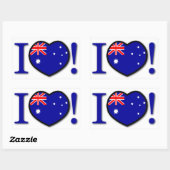 Rectangulaire I Love Australia Sticker (Feuille)
