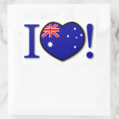 Rectangulaire I Love Australia Sticker (Sac)