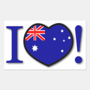 Rectangulaire I Love Australia Sticker