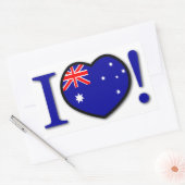 Rectangulaire I Love Australia Sticker (Enveloppe)