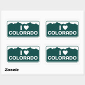 Rectangulaire I Love Colorado Sticker (Feuille)