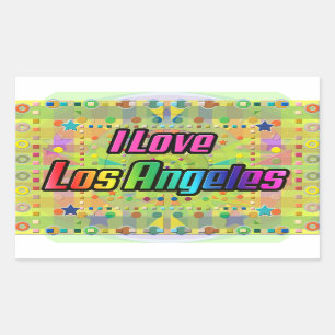 Rectangulaire I Love Los Angeles Smile Bright Sticker