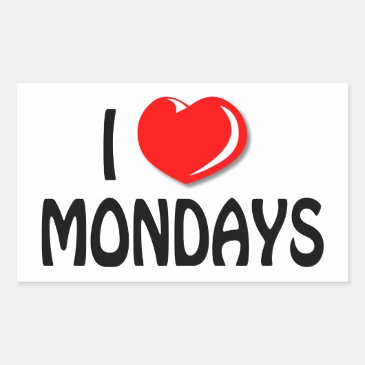 Rectangulaire I Love Mondays Sticker (Devant)