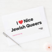 Rectangulaire I Love Nice Jewish Queers Sticker Feuille (Enveloppe)