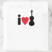 Rectangulaire I Love Violin Sticker (Sac)