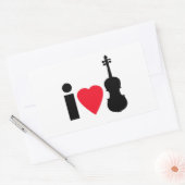 Rectangulaire I Love Violin Sticker (Enveloppe)