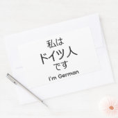 Rectangulaire I'm German in Japanese sticker (Enveloppe)
