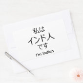 Rectangulaire I'm Indian in Japanese sticker (Enveloppe)