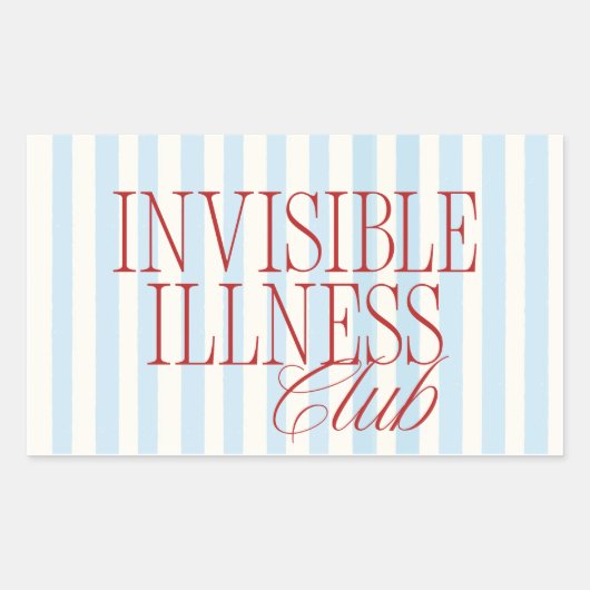 Rectangulaire 'Invisible Illness Club' Cute Spoonie Sticker (Devant)