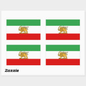 Rectangulaire IRAN Lion and Sun Flag LARGE Sticker (Feuille)