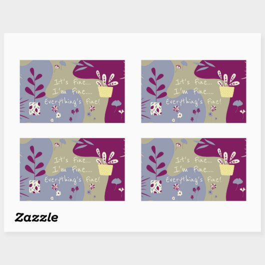 Rectangulaire It's Fine... Sticker (Feuille)