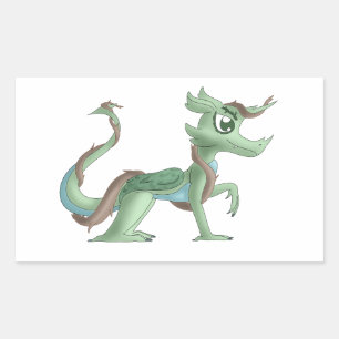 Rectangulaire Jade, le Sticker du Dragon