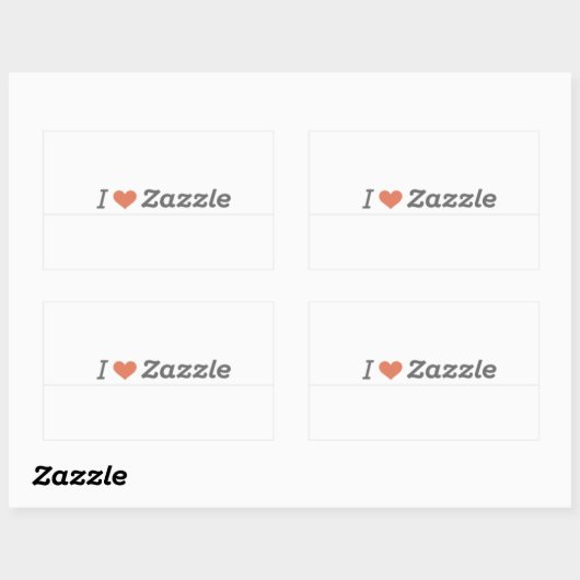 Rectangulaire J'adore Sticker Zazzle (Feuille)