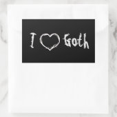 Rectangulaire J'aime Goth Sticker (Sac)