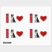 Rectangulaire J'Aime Les Collies Frontaliers ! ! Sticker Collie (Feuille)
