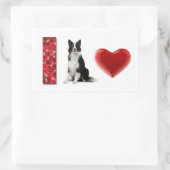 Rectangulaire J'Aime Les Collies Frontaliers ! ! Sticker Collie (Sac)