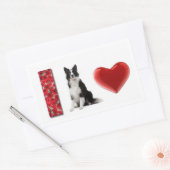 Rectangulaire J'Aime Les Collies Frontaliers ! ! Sticker Collie (Enveloppe)