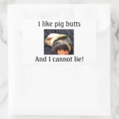 Rectangulaire J'Aime Sticker Boutons Piggy (Sac)