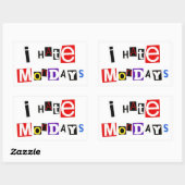 Rectangulaire Je déteste Sticker du lundi (Feuille)