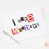 Rectangulaire Je déteste Sticker du lundi (Enveloppe)