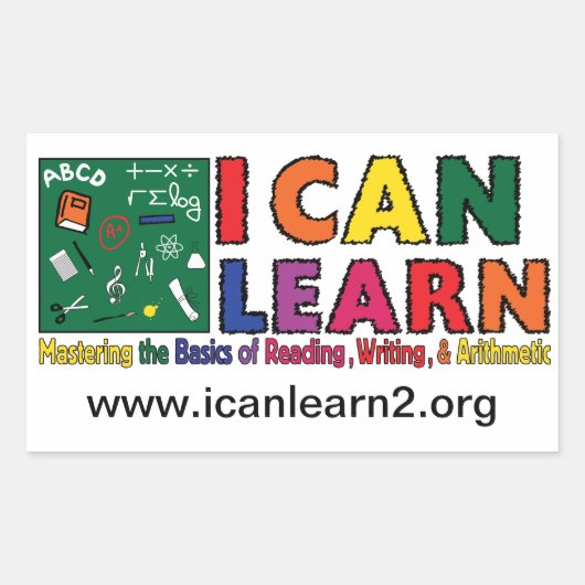 Rectangulaire Je peux apprendre - Sticker Rectangle (Devant)