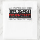 Rectangulaire Je soutiens le Sticker du président Trump (Sac)