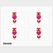 Rectangulaire Je T'Aime Sticker Rectangle (Feuille)