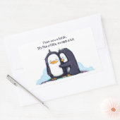 Rectangulaire Je T'AIME Un Petit Pingouins - Sticker (Enveloppe)