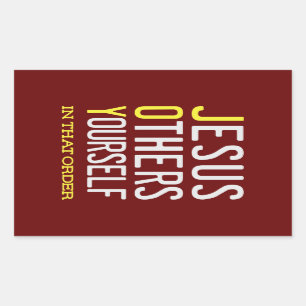 Rectangulaire JOIE - Jésus, Autres, Toi-même - Sticker