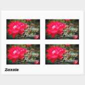 Rectangulaire Joyeux Anniversaire Cherry Parfait Rose #2 Sticker (Feuille)