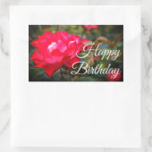 Rectangulaire Joyeux Anniversaire Cherry Parfait Rose #2 Sticker (Sac)
