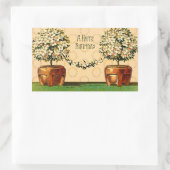 Rectangulaire Joyeux Anniversaire Vintage Sticker Pots Flower (Sac)