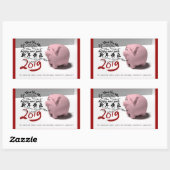Rectangulaire Joyeux PIg Nouvel An 2019 personnalisé R Sticker (Feuille)