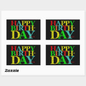 Rectangulaire Joyeux Sticker d'anniversaire (Feuille)