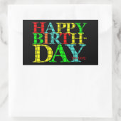 Rectangulaire Joyeux Sticker d'anniversaire (Sac)