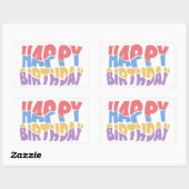 Rectangulaire Joyeux Sticker d'anniversaire (Feuille)