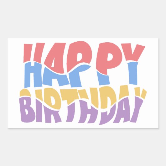 Rectangulaire Joyeux Sticker d'anniversaire (Devant)