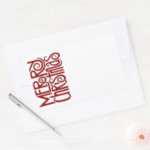 Rectangulaire Joyeux sticker Rectangle rouge de Noël (Enveloppe)