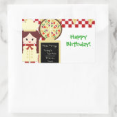 Rectangulaire KRW Pizza Joyeux Sticker fille fête d'anniversaire (Sac)