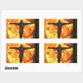 Rectangulaire L'amour a des ennemis - Sticker FLAME (Feuille)