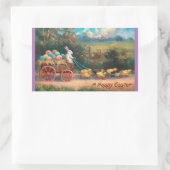 Rectangulaire Lapin vintage Avec Sticker En Wagon D'Oeuf (Sac)