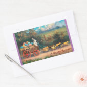 Rectangulaire Lapin vintage Avec Sticker En Wagon D'Oeuf (Enveloppe)