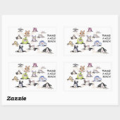 Rectangulaire Lapins : Merci un Sticker Hole Bunch (Feuille)