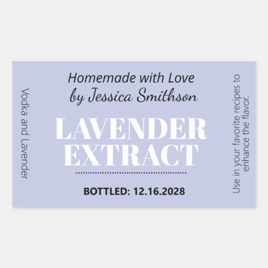 Rectangulaire Lavender Extract Modern Label Sticker ZEX_001d (Devant)