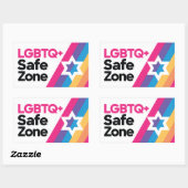 Rectangulaire LGBTQ+ Safe Zone Sticker (Feuille)