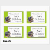 Rectangulaire Livres Plaque ou Sticker de propriété (Feuille)