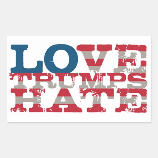 Rectangulaire Love Trump Hate Sticker (Devant)