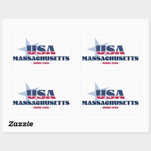 Rectangulaire Massachusetts My Home State Sticker (Feuille)
