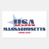 Rectangulaire Massachusetts My Home State Sticker (Devant)