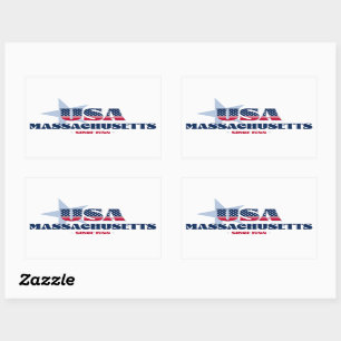 Rectangulaire Massachusetts My Home State Sticker